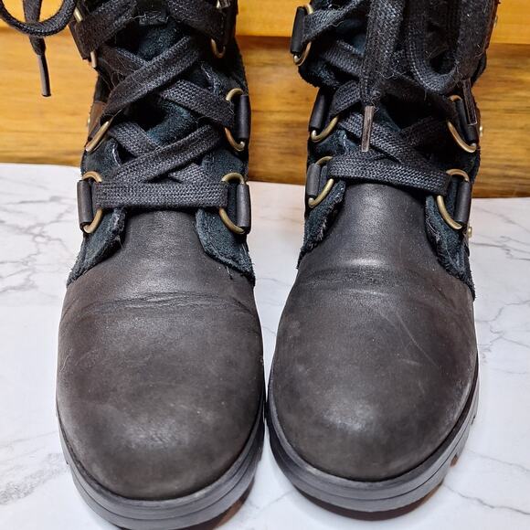 Sorel Women's Emelie Lace up suede shepa lined boots 1749271 size 7 equestrian - Picture 3 of 7